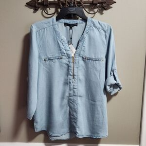 Harve Benard Light Blue Women's Top